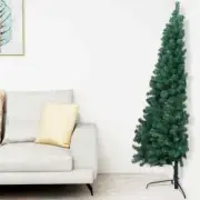 NNEVL Artificial Half Christmas Tree with Stand Green 240 cm PVC