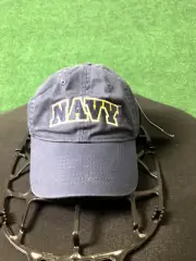 Navy Baseball Cap Hat Strap Back Blue Clutch Fire For Effect Adjustable