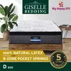 Giselle Bedding 34cm Mattress Latex Foam 9 Zone Pocket Spring Medium Firm DOUBLE
