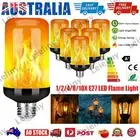 1-10Pack E27 LED Flame Effect Light Bulb 4 Modes Flickering Fire Simulated Lamp