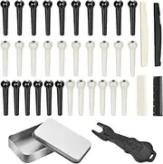 Guitar Bridge Pins - ABS Stringed Instrument Guitar Bridge Pin | Metal Guitar Saddle And Nut | Stringed Instrument Replacement Parts For Women Boys Girls Youth Teens Mom Dad