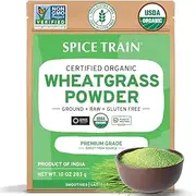 PiegricdiatSPICE TRAIN, Organic Wheatgrass Powder (283g/10oz) Rich Green Powder - Lab Tested for Heavy Metals | Gluten Free, Non-GMO, USDA Organic | No Sugar, No Artificial Ingredients | Resealable