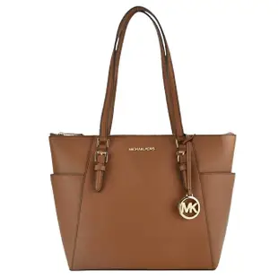 【Michael Kors】CHARLOTTE雙口袋防刮托特包(大/棕)