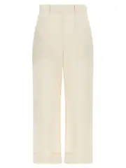 [Max Mara] Max Mara-Palio Pantaloni Bianco-Donna 44IT