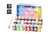 Vivva 24pcs Mica Pigment Pearl Powder Soaps Candle Bath Bomb Art Craft Epoxy Resin
