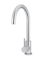 Meir Round Gooseneck Kitchen Mixer Tap - Polished Chrome