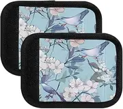 [ODAWA] Floral with Birds and Butterflies Luggage Handle Wraps 2 Pack, Soft Handle Covers Identifier Luggage Markers for Airport Travel Luggage Suitcase Trolley Case