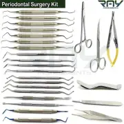 Periodontal Surgery Kit Dental Surgical Curette Scalers Scissors Forceps Tweezer