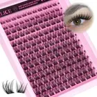 DIY Eyelash Extension Kit D Curl Fluffy Wispy Lash Clusters Individual Lashes...