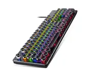 K58 104 Keys Black Switches Mechanical Wired USB Keyboards Round Key Cap Gaming Marquee Keyboard for PC Gamer Computer Desktop