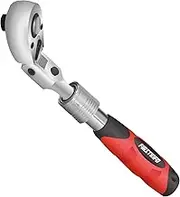 FIRSTINFO 1/4-Inch Drive Locking & Flexible Extendable Ratchet Wrench Reversible, Soft-Grip with 72-Tooth Geared Action (Length: 170-220mm)
