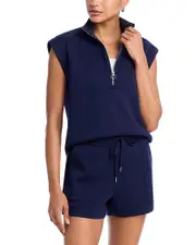 Aqua Athletics Quarter Zip Pullover Top - Exclusive