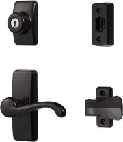 Stylish 4-Piece Door Handle Set with Keyed Deadlock - Easy Installation
