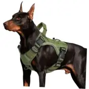 Harness with Handle Tactical Dog Harness Vest for Large Dogs No Medium Green