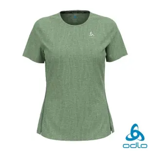 【ODLO】女 CT ENGINEERED 短袖 T-SHIRT 霜綠麻花(快乾衣 排汗衣 抗臭衣 銀離子 登山 瑜珈)