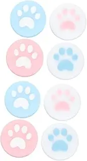Gatuida 8 Pcs Soft Joystick Cover Controller Rubber Caps Controller Caps Soft Silicone Skin Case Controller Thumb Cap Thumb Grip Cap Button Lite Cat Paw