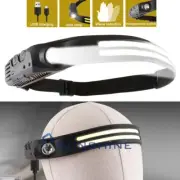 Linterna frontal con Sensor COB LED recargable por USB para acampar y pescar