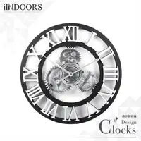 在飛比找森森購物網優惠-【iINDOORS】工業風設計時鐘-銀色齒輪40cm