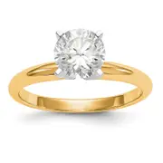 14k Two-tone 1/2 Ct. VS/SI+ G+ Lab Grown Diamond Lightweight Round 4 Prong Solitaire Engagement Ring