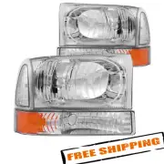 Anzo USA 111081 Chrome Crystal Headlights w/ Corner Lights (for: Ford)