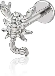 [limerencia] Hypoallergenic Titanium Earring ASTM F136,18G 6mm 8mm 10mm Flat Back Earring Internal Thread Stud Earring Piercing Jewelry for Tragus Helix Conch Cartilage Nose Lip(1pc)