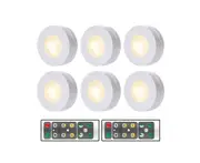 L39 6PCS Warm Light Showcase Light Model Fill Light Plastic Touch Light Sleep Timer Shutdown Smart Remote Control Night Light