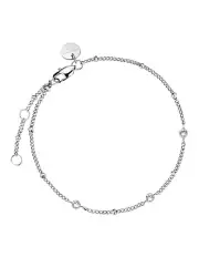 [Rosefield] Triple Crystal Dotted Bracelet in Silver-Tone