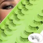 Natural Look Half Lashes 3D Clear Band Fake Eyelashes Wispy False Eyelashes