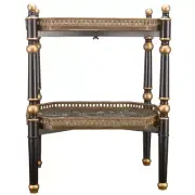 DOUBLE TIER HEXAGONAL PORCELAIN TRAY TABLE(REMOVABLE)- TAMARA DESIGN