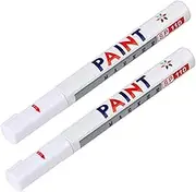 Pack of 2 White Tyre Marker Paint Pens - Precision Detailing Pen for Bike & Car Tyres - Waterproof and Long Lasting Formula