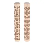 2pcs Wood Roller 10cm Snowflake Pebble Pattern Wooden Pottery Tools