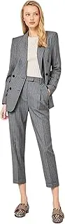 [Kromoc] Women's Stripe Suit Two-Piece Peak Lapel Tuxedos for Work Lady Wedding Formal Daily Party