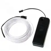 3M White Flexible Neon Light EL Wire Rope Tube with Controller