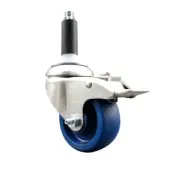 3.5 Inch 316SS Solid Poly Swivel 7/8 Inch Expanding Stem Caster Lock Brake SCC