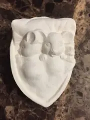 Ceramic bisque mice in Walnut shell 2.5”x2”x1”