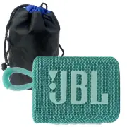 JBL Go 3 Portable Waterproof Wireless Bluetooth Speaker (Teal) with Soft Pouch