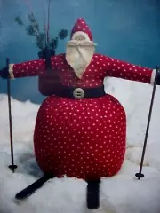Christmas X-Country Kringle Santa skiing soft sculpture craft pattern