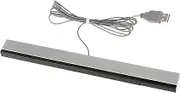 USB Wired Wii Sensor Bar, Replacement Infrared Ray Motion Sensor Bar for Nintendo Wii/ Wii U/ PC -Black & Silver