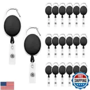 Fushing 20Pcs Retractable ID Badge Holders ID Badge Reels with Clip Retractab