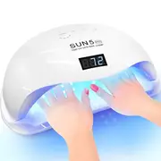 Catzon Professional UV Nail Lamp 72W Portable Nail Curing Light with 36pcs LEDs 4 Timer Settings & Smart Sensor (White)