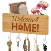 5 Hook Wall Mounted Coat Rack Hat Clothes Wooden Hanging Hanger Robe Holder Rail