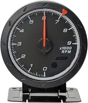 PCECKMZTFZ 60MM Stepper Ｍotor White and Red Light Auto Gasoline Car Tachometer Gauge 4-6-8 Cylinder 9000 RPM Meter Speedometer