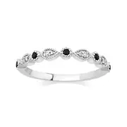 Bevilles Sapphire & Diamond Stackable Ring in Sterling Silver