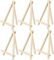 6Pcs Small Wooden Easel Display Stand Triangle Frame for Artwork Photo Frame Bracket Durable Wood Tabletop Easel for Painting Crafts