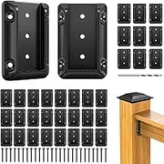 Steel DN Mate 20 PCS Deck Railing Bracket Connectors for 2x4 (Actual 1.5”x3.5”) Wood Post to Handrail Connection, Sturdy Nylon Stair Fence Railing Connectors with Coated Wood Screws,Drill Bit, BC20