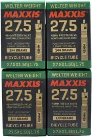 Welter Weight 27.5 x 1.50-1.75 48mm Presta FV Bike Inner Tube, 4 Pack