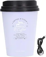 Essential Oil Diffuser, 300ml Coffee Cup Shape Mini Portable Humidifier Cordless Mute Aroma Diffuser Aromatherapy Diffuser Cool Mist Humidifier for Bedroom Office Car (Purple)
