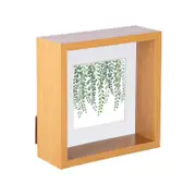 Nicola Spring 3D Deep Box Photo Frame - 6 x 6" with 4 x 4" Mount - Light Wood