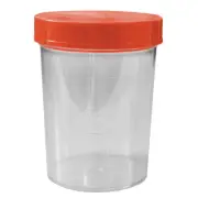 8 x Aptaca Specimen Sample Container, Urine Jar, 200ml, with Red Lid, Sterile,