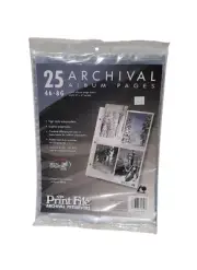Print File 46-8G 4" x 6" Photo Archival Preservers 25 Pages 3 Ring Binders T4